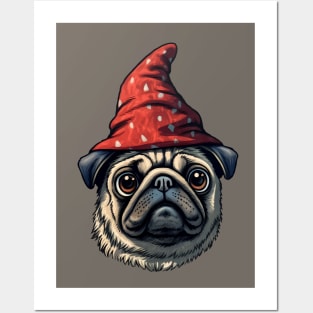 Little Red Wizard Pug Posters and Art